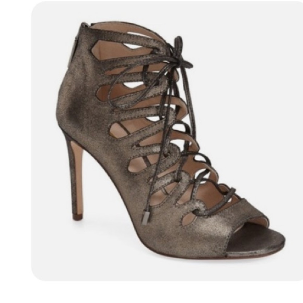 Louis Et Cie antique Chic Gold  lace up Strapy Heels size 11